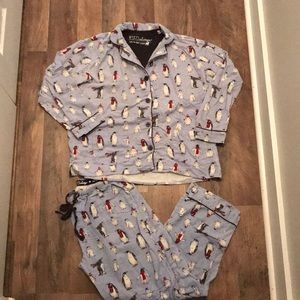 PJ Salvage set, flannel with penguin theme